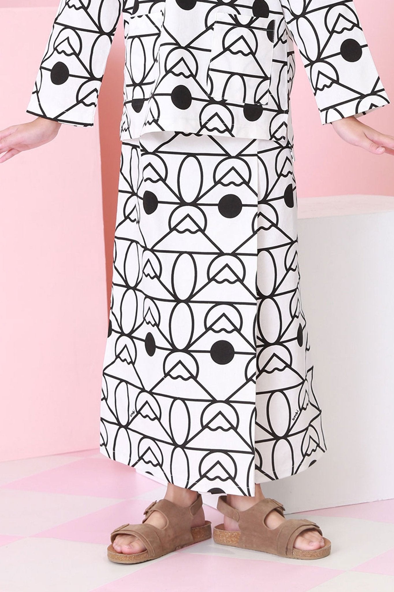 The Nikmat Collection Girl Classic Skirt Fuji Print - Umbi