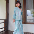 The Nikmat Collection Girl Classic Skirt Mint Drops Print - Umbi