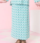 The Nikmat Collection Girl Classic Skirt Mint Drops Print - Umbi