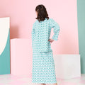 The Nikmat Collection Girl Classic Skirt Mint Drops Print - Umbi