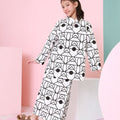 The Nikmat Collection Girl Mandarin Collar Kurung Top Fuji Print - Umbi