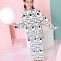 The Nikmat Collection Girl Mandarin Collar Kurung Top Fuji Print - Umbi