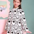 The Nikmat Collection Girl Mandarin Collar Kurung Top Fuji Print - Umbi