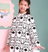 The Nikmat Collection Girl Mandarin Collar Kurung Top Fuji Print - Umbi