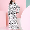 The Nikmat Collection Girl Mandarin Collar Kurung Top Fuji Print - Umbi