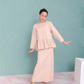The Nikmat Collection Girl Petit Ruffle Blouse Checked Caramel - Umbi