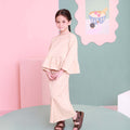The Nikmat Collection Girl Petit Ruffle Blouse Checked Caramel - Umbi
