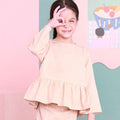 The Nikmat Collection Girl Petit Ruffle Blouse Checked Caramel - Umbi