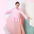 The Nikmat Collection Girl Petit Ruffle Blouse Cupcake Print - Umbi