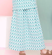 The Nikmat Collection Girl Teacup Skirt Mint Drops Print - Umbi