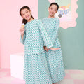 The Nikmat Collection Girl Teacup Skirt Mint Drops Print - Umbi