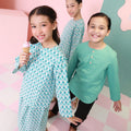 The Nikmat Collection Girl Teacup Skirt Mint Drops Print - Umbi