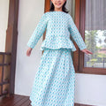 The Nikmat Collection Girl Teacup Skirt Mint Drops Print - Umbi