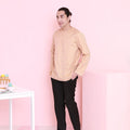 The Nikmat Collection Men Kurta Checked Caramel - Umbi