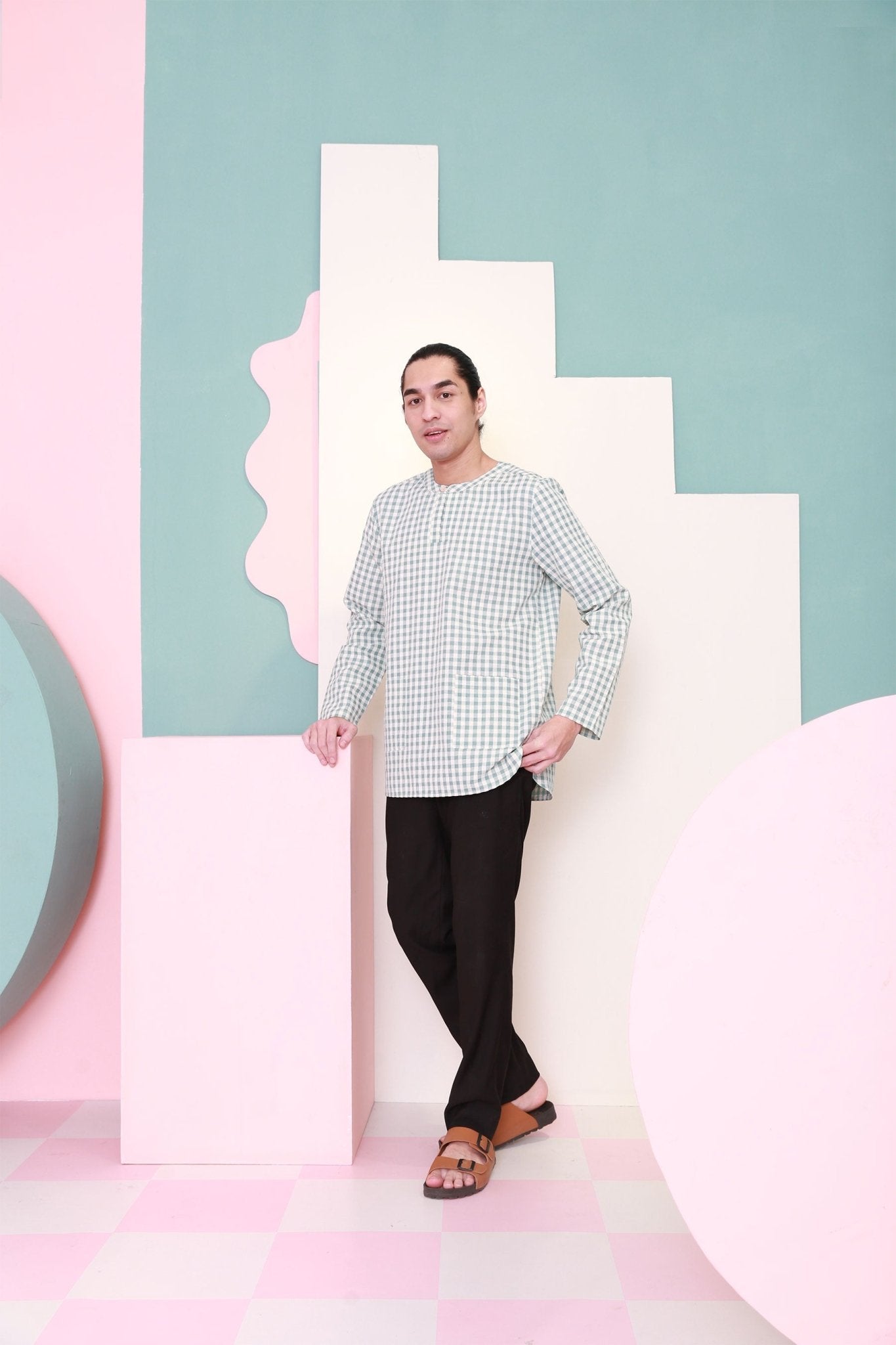 The Nikmat Collection Men Modern Teluk Belanga Checked Tiffany - Umbi