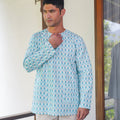The Nikmat Collection Men Modern Teluk Belanga Mint Drops Print - Umbi