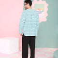 The Nikmat Collection Men Modern Teluk Belanga Mint Drops Print - Umbi