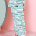 The Nikmat Collection Women Classic Skirt Mint Drops Print - Umbi