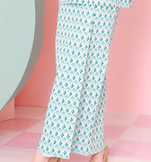The Nikmat Collection Women Classic Skirt Mint Drops Print - Umbi