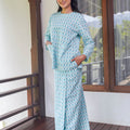 The Nikmat Collection Women Classic Skirt Mint Drops Print - Umbi