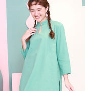 The Nikmat Collection Women Mandarin Collar Kurung Blouse Tiffany - Umbi