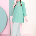 The Nikmat Collection Women Mandarin Collar Kurung Blouse Tiffany - Umbi