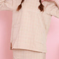 The Nikmat Collection Women Pair Pockets Boxy Blouse Checked Caramel - Umbi