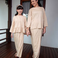 The Nikmat Collection Women Pair Pockets Boxy Blouse Checked Caramel - Umbi