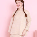 The Nikmat Collection Women Pair Pockets Boxy Blouse Checked Caramel - Umbi