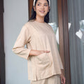 The Nikmat Collection Women Pair Pockets Boxy Blouse Checked Caramel - Umbi