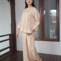 The Nikmat Collection Women Pair Pockets Boxy Blouse Checked Caramel - Umbi