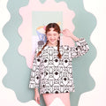 The Nikmat Collection Women Pair Pockets Boxy Blouse Fuji Print - Umbi