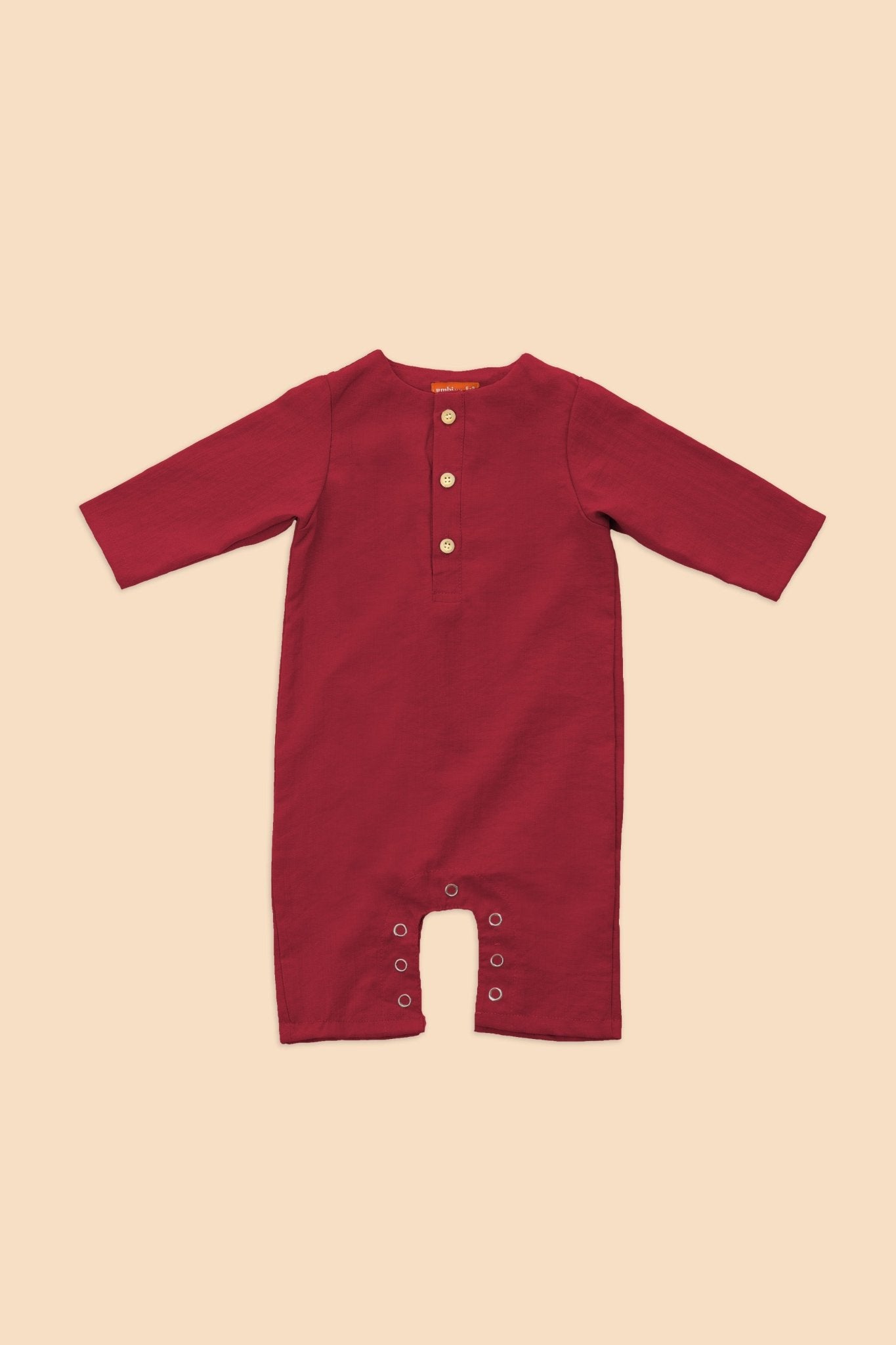 The Nostalgia Baby Jumpsuit Maroon - Umbi