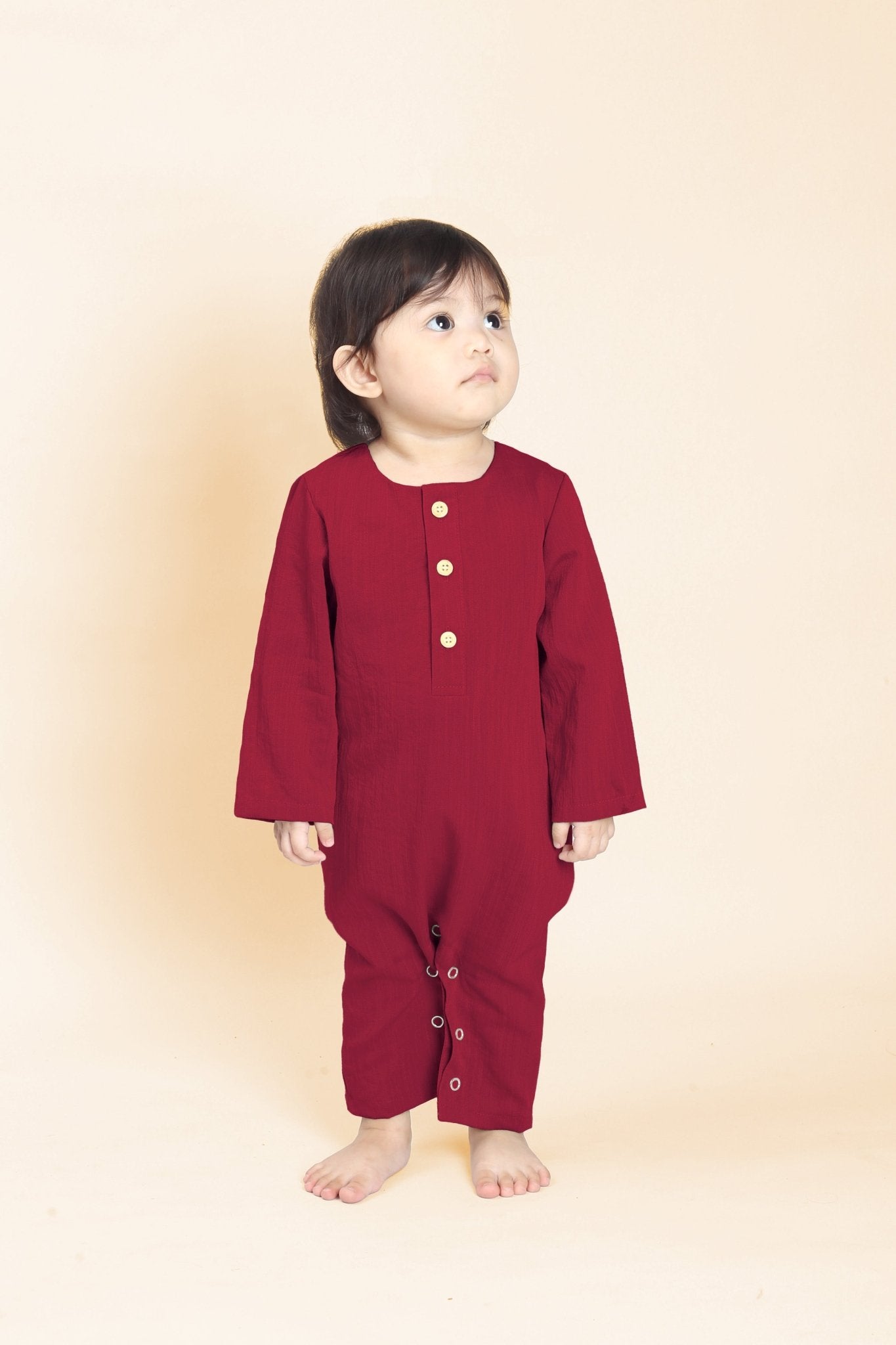 The Nostalgia Baby Jumpsuit Maroon - Umbi