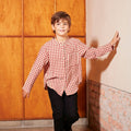 The Nostalgia Button Shirt Checked Red - Umbi