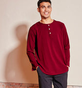 The Nostalgia Men Kurta Maroon - Umbi