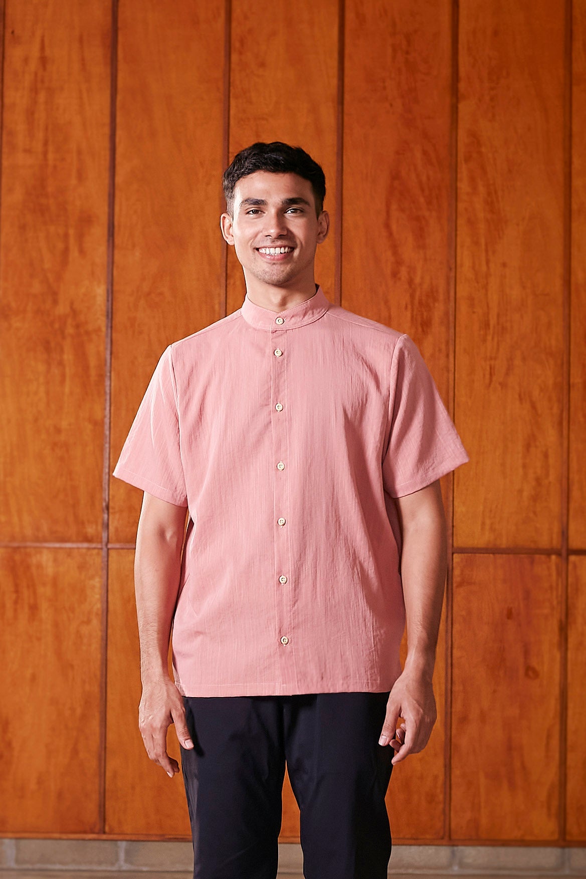 The Nostalgia Men Short Sleeves Shirt Watermelon Pink - Umbi