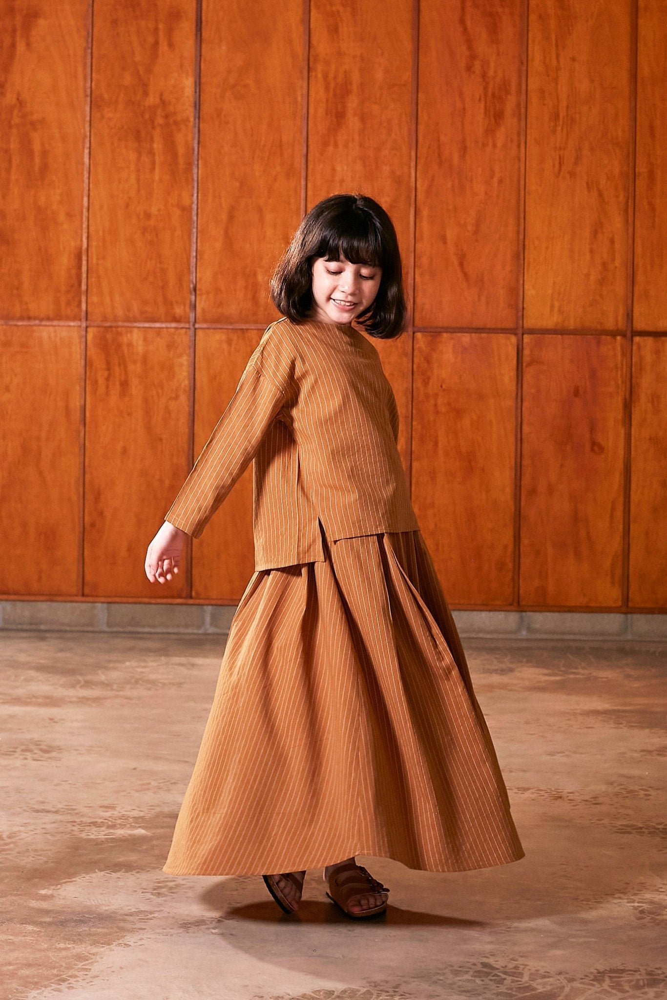 The Nostalgia Teacup Skirt Brown Stripes - Umbi