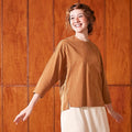 The Nostalgia Women Boxy Blouse Brown Stripes - Umbi