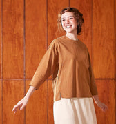 The Nostalgia Women Boxy Blouse Brown Stripes - Umbi