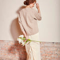 The Nostalgia Women Boxy Blouse Checked Sand - Umbi