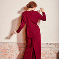 The Nostalgia Women Kebaya Top Maroon - Umbi