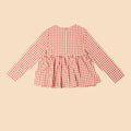 The Nostalgia Women Ruffle Blouse Checked Red - Umbi