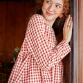 The Nostalgia Women Ruffle Blouse Checked Red - Umbi