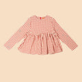 The Nostalgia Women Ruffle Blouse Checked Red - Umbi