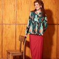 The Nostalgia Women Ruffle Blouse Forest - Umbi