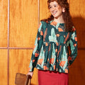 The Nostalgia Women Ruffle Blouse Forest - Umbi