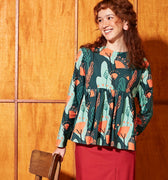 The Nostalgia Women Ruffle Blouse Forest - Umbi