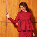 The Nostalgia Women Ruffle Blouse Red - Umbi