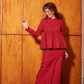 The Nostalgia Women Ruffle Blouse Red - Umbi